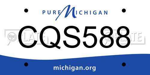 CQS588 Michigan License Plate