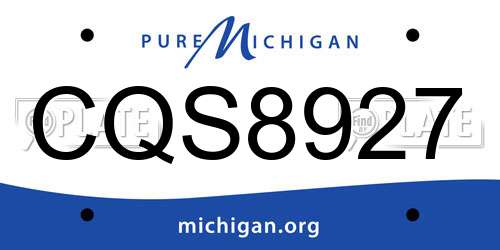 CQS8927 Michigan License Plate