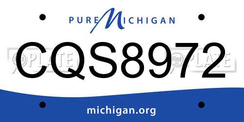 CQS8972 Michigan License Plate