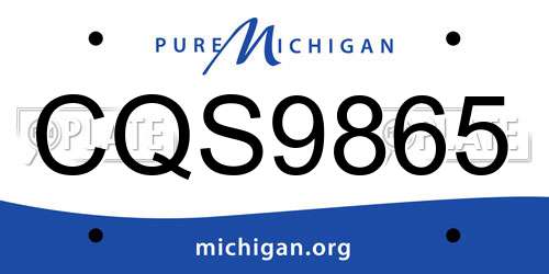 CQS9865 Michigan License Plate