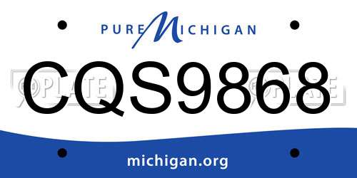 CQS9868 Michigan License Plate