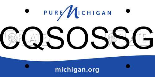 CQSOSSG Michigan License Plate