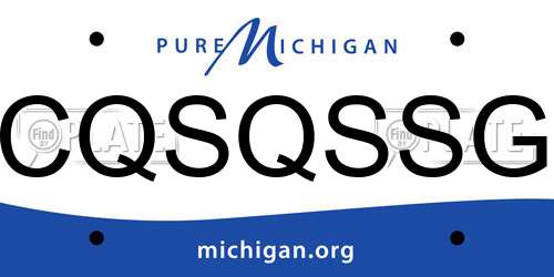 CQSQSSG Michigan License Plate