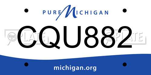 CQU882 Michigan License Plate