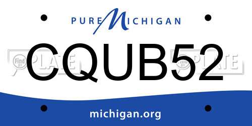 CQUB52 Michigan License Plate
