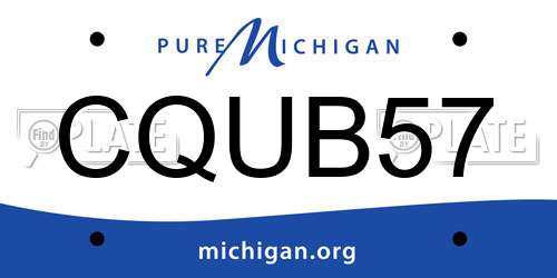 CQUB57 Michigan License Plate