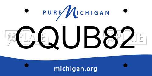 CQUB82 Michigan License Plate