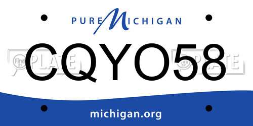 CQYO58 Michigan License Plate