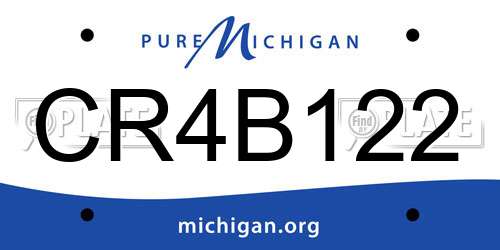 CR4B122 Michigan License Plate