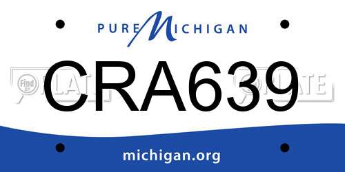 CRA639 Michigan License Plate