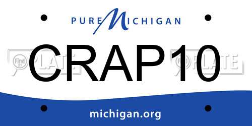 CRAP10 Michigan License Plate