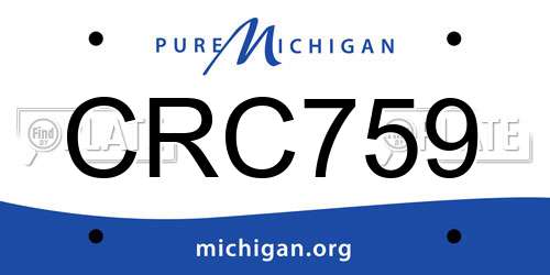 CRC759 Michigan License Plate