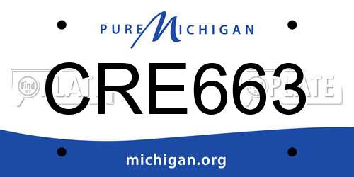 CRE663 Michigan License Plate