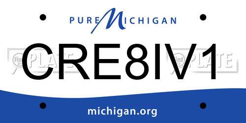 CRE8IV1 Michigan License Plate