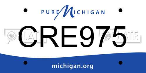 CRE975 Michigan License Plate