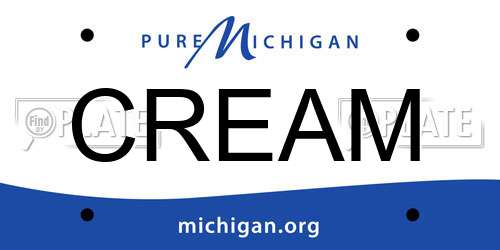 CREAM Michigan License Plate