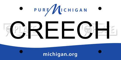 CREECH Michigan License Plate