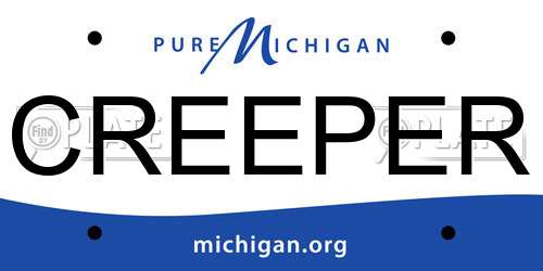 CREEPER Michigan License Plate