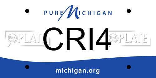 CRI4 Michigan License Plate