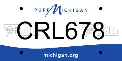 CRL678 Michigan License Plate