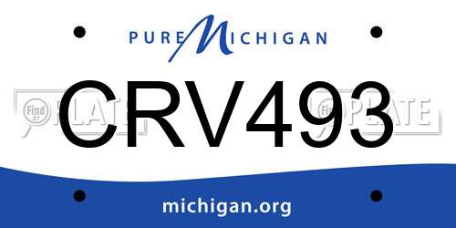 CRV493 Michigan License Plate