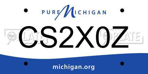 CS2X0Z Michigan License Plate