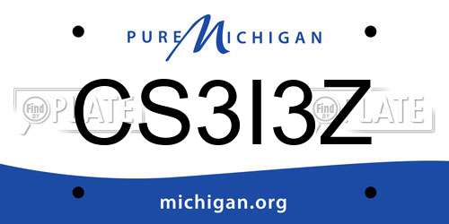 CS3I3Z Michigan License Plate
