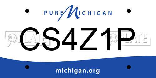 CS4Z1P Michigan License Plate