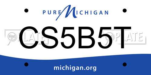 CS5B5T Michigan License Plate