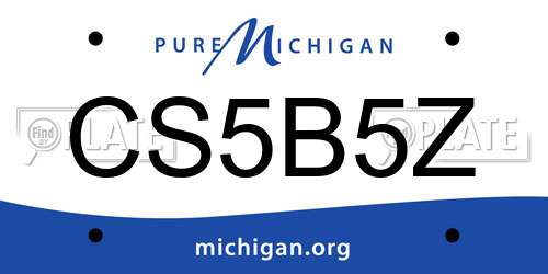 CS5B5Z Michigan License Plate