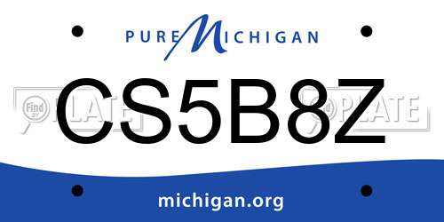 CS5B8Z Michigan License Plate