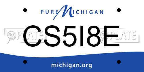 CS5I8E Michigan License Plate