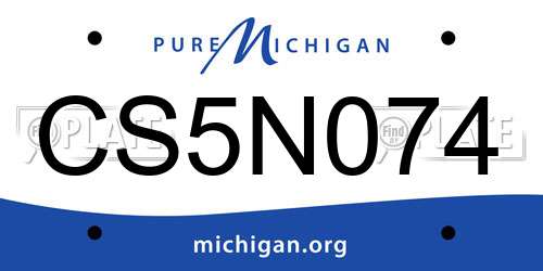 CS5N074 Michigan License Plate