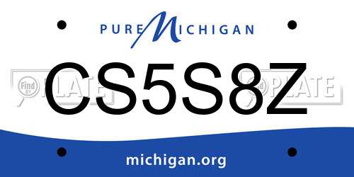 CS5S8Z Michigan License Plate