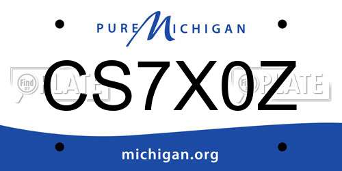 CS7X0Z Michigan License Plate