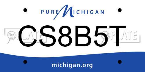 CS8B5T Michigan License Plate