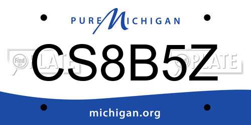 CS8B5Z Michigan License Plate