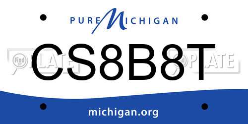 CS8B8T Michigan License Plate