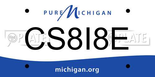 CS8I8E Michigan License Plate