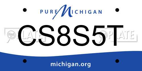 CS8S5T Michigan License Plate