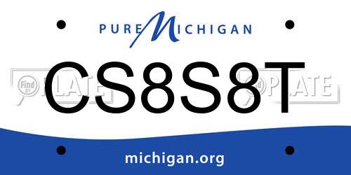 CS8S8T Michigan License Plate