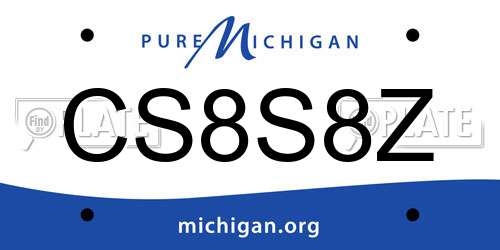 CS8S8Z Michigan License Plate