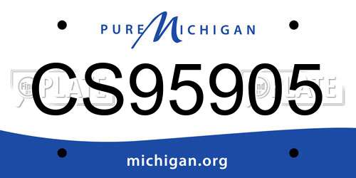 CS95905 Michigan License Plate
