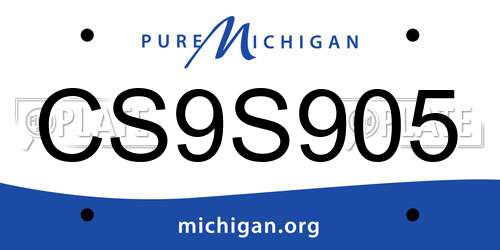 CS9S905 Michigan License Plate
