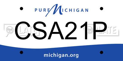 CSA21P Michigan License Plate