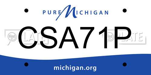 CSA71P Michigan License Plate