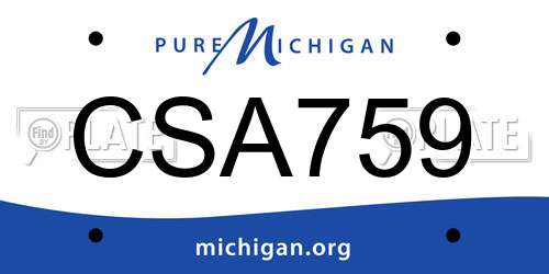CSA759 Michigan License Plate