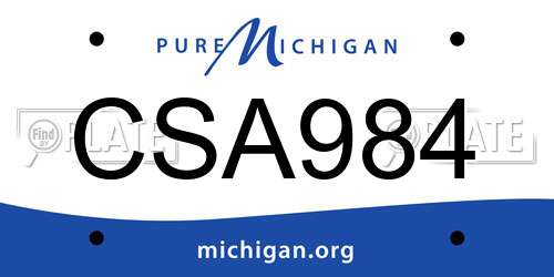 CSA984 Michigan License Plate