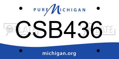 CSB436 Michigan License Plate