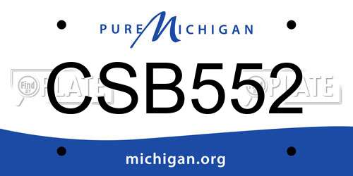 CSB552 Michigan License Plate